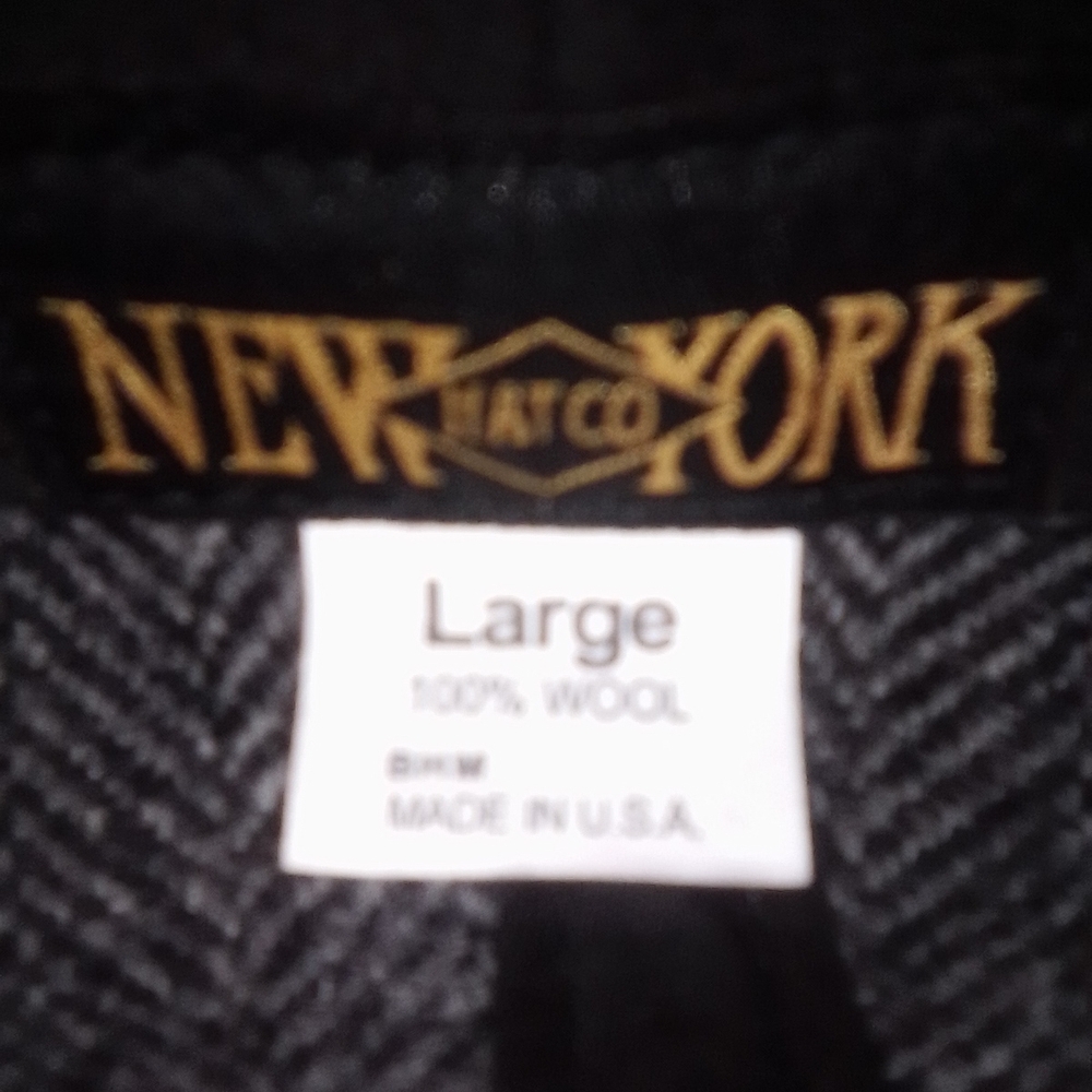 Men's New York Co. Wool Herringbone Cuff Cap Sz L